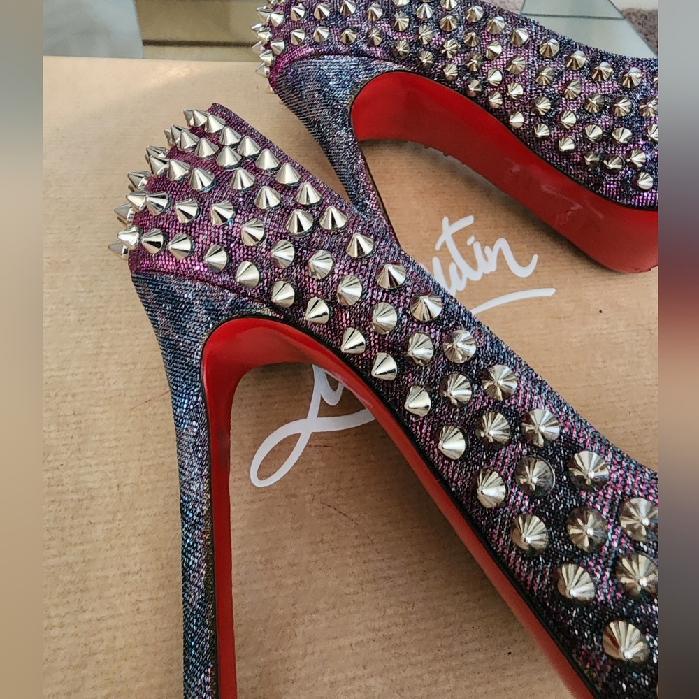 Christian Louboutin Purple Spiked Heels - Picture 14 of 17
